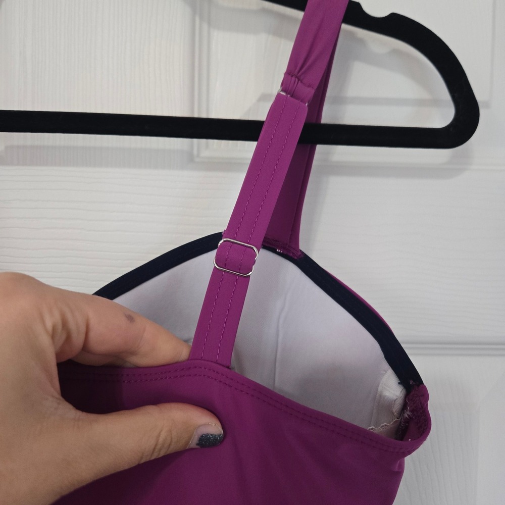 Profile by Gottex Purple Peplum One Piece Swimsuit Size 12D - Picture 3 of 7